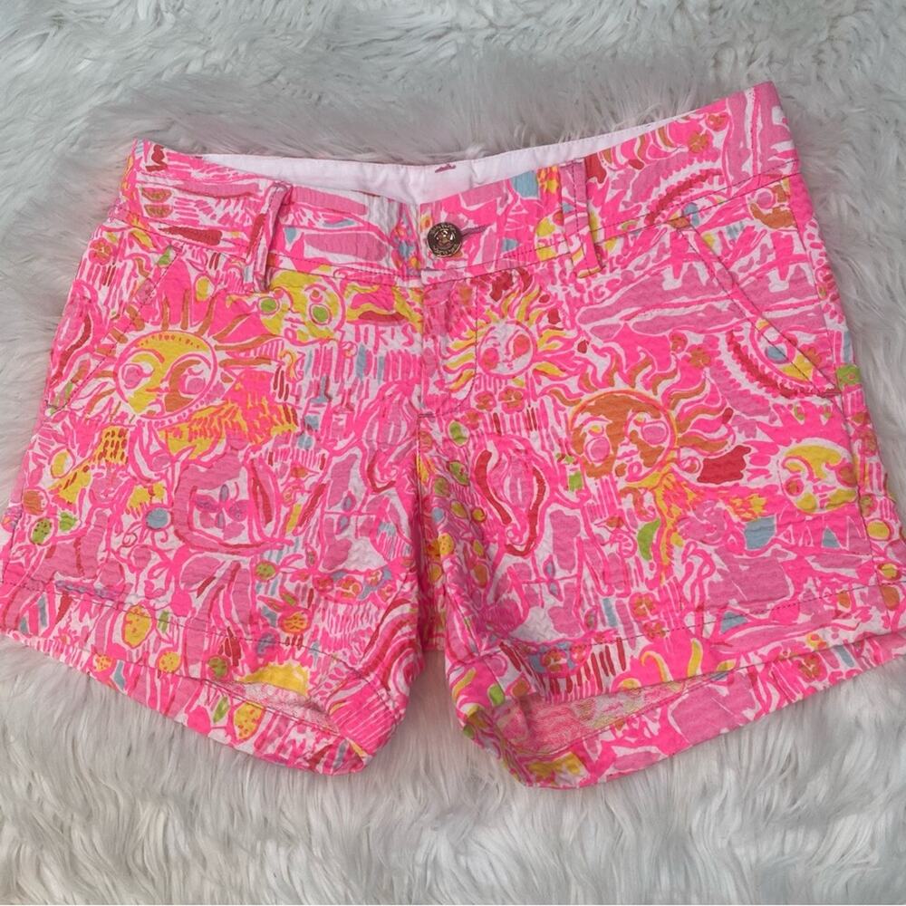 Lilly Pulitzer Callahan Jacquard Shorts Size 0 More Kinks In‎ The Keys Pink Pout - Picture 2 of 10